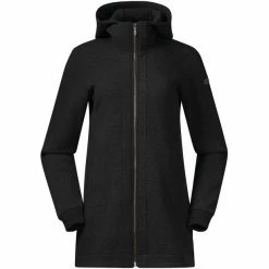 Bergans Oslo Wool Coat Women solid charcoal
