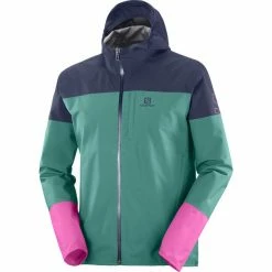 Salomon Outrack Waterproof Jacket Men pacific/night sky/fuchsia red