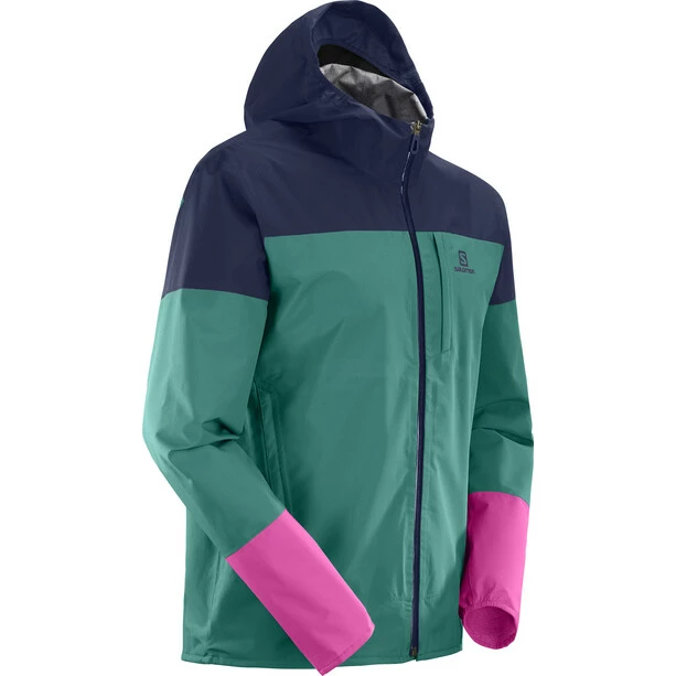 Salomon Outrack Waterproof Jacket Men pacific/night sky/fuchsia red 3 Salomon Outrack Waterproof Jacket Men pacific/night sky/fuchsia red - Image 3