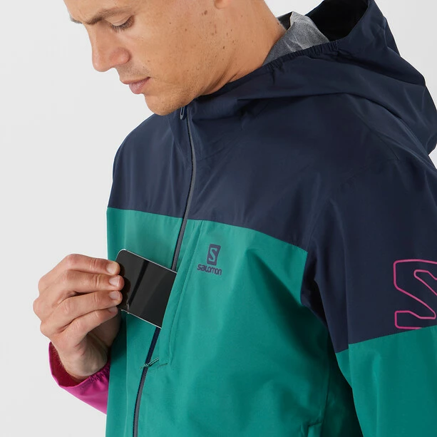 Salomon Outrack Waterproof Jacket Men pacific/night sky/fuchsia red 4 Salomon Outrack Waterproof Jacket Men pacific/night sky/fuchsia red - Image 4