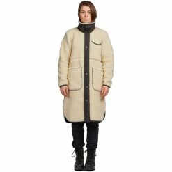 Varg Koster Long Wool Coat Women offwhite/black -Casual Jackets Sales Store varg koster long wool coat women offwhite black 3