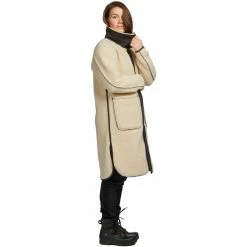 Varg Koster Long Wool Coat Women offwhite/black -Casual Jackets Sales Store varg koster long wool coat women offwhite black 4